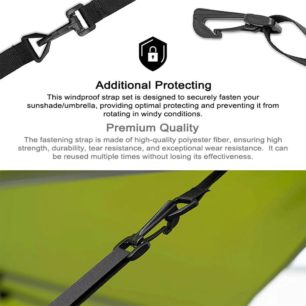 Umbrella Wind Stabilizer Straps Outdoor Sunshades Adjustable Fixing Straps Windproof Protecting for Large Cantilever Parasols HIP