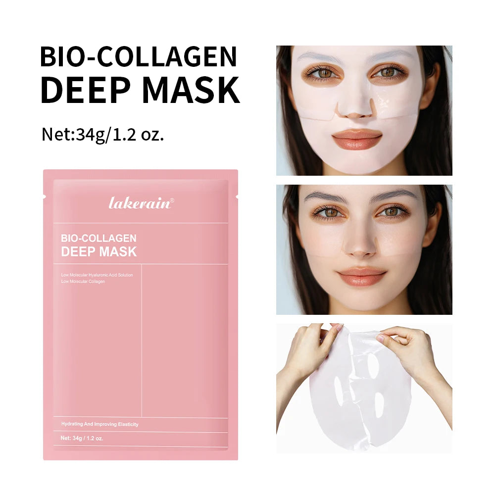 Bio-Collagen Real Deep Mask Supplement Collagen Hydrating Overnight Hydrogel Mask Elasticity Improvement Pore Minimizing Firming HIP 1pc