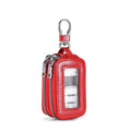 PU Leather Car Key Case – Double-Layer Cowhide Organiser Leather Key Case HIP Red