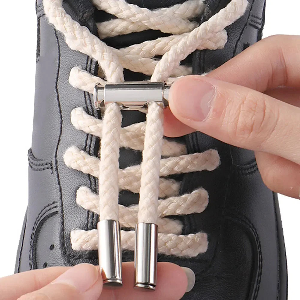 Lazy Quick Tie Shoelace Accessories Sturdy Metal Capsule Buckle Connector 1 Pair For Shoes Sneakers HIP