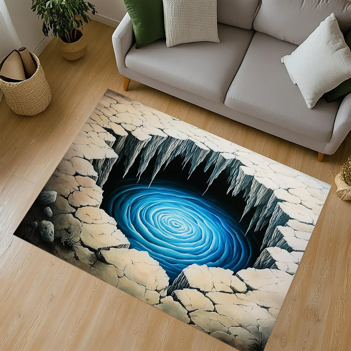 2D Optical Illusion Waterfall Doormat – Non-Slip & Washable Optical Illusion Doormat HIP 4 50x80cm-Felt