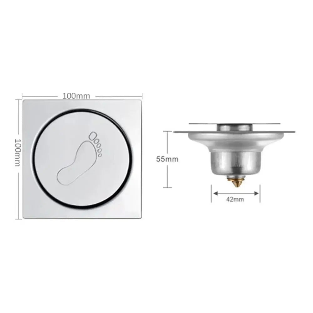 Square Pop-Up Floor Drain | Stainless Steel & Anti-Odor Shower Floor Drain HIP
