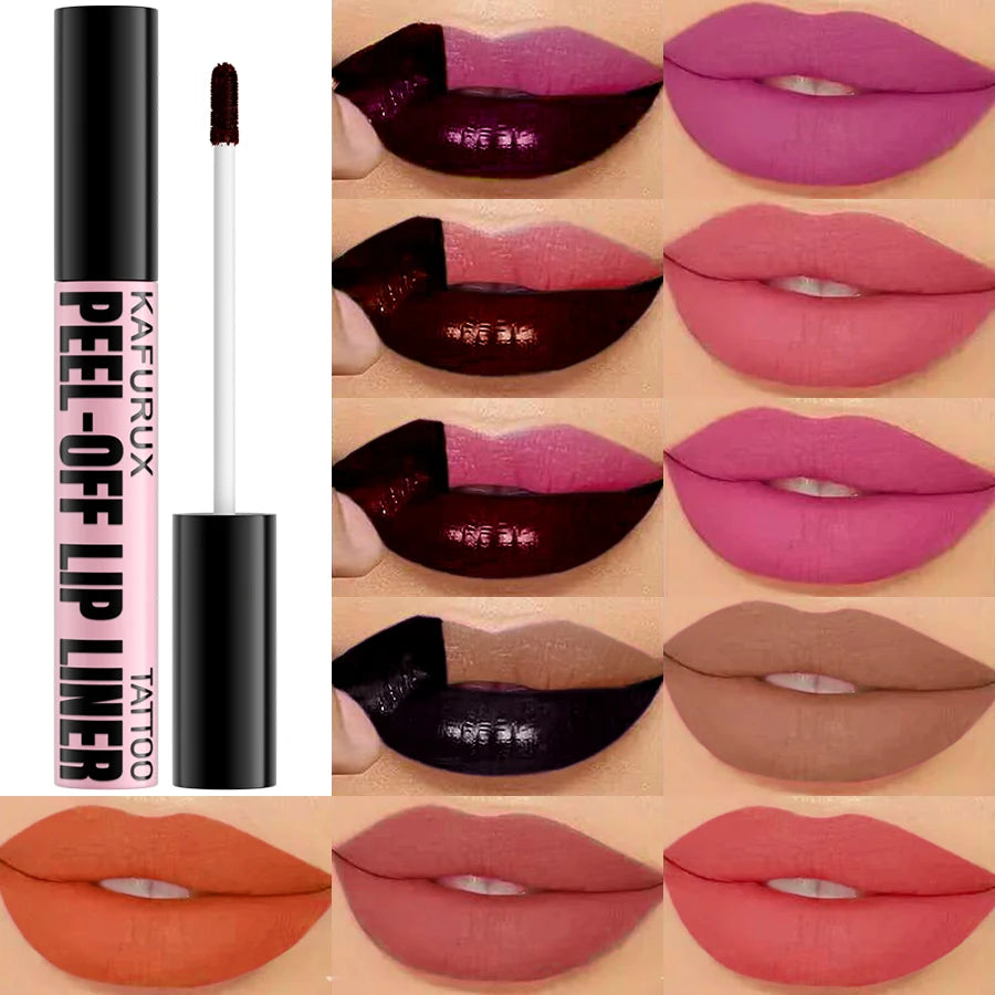 KAFURUX 7-Color Peel Off Lip Stain – Waterproof Lip Tint Peel Off Lip Stain HIP