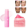 2pcs PDRN Pink Collagen Stick&Collagen Face Cream Multi Volume Balm Anti Aging Firming Anti Wrinkle Moisturizing Skincare Set HIP 2pcs 1set