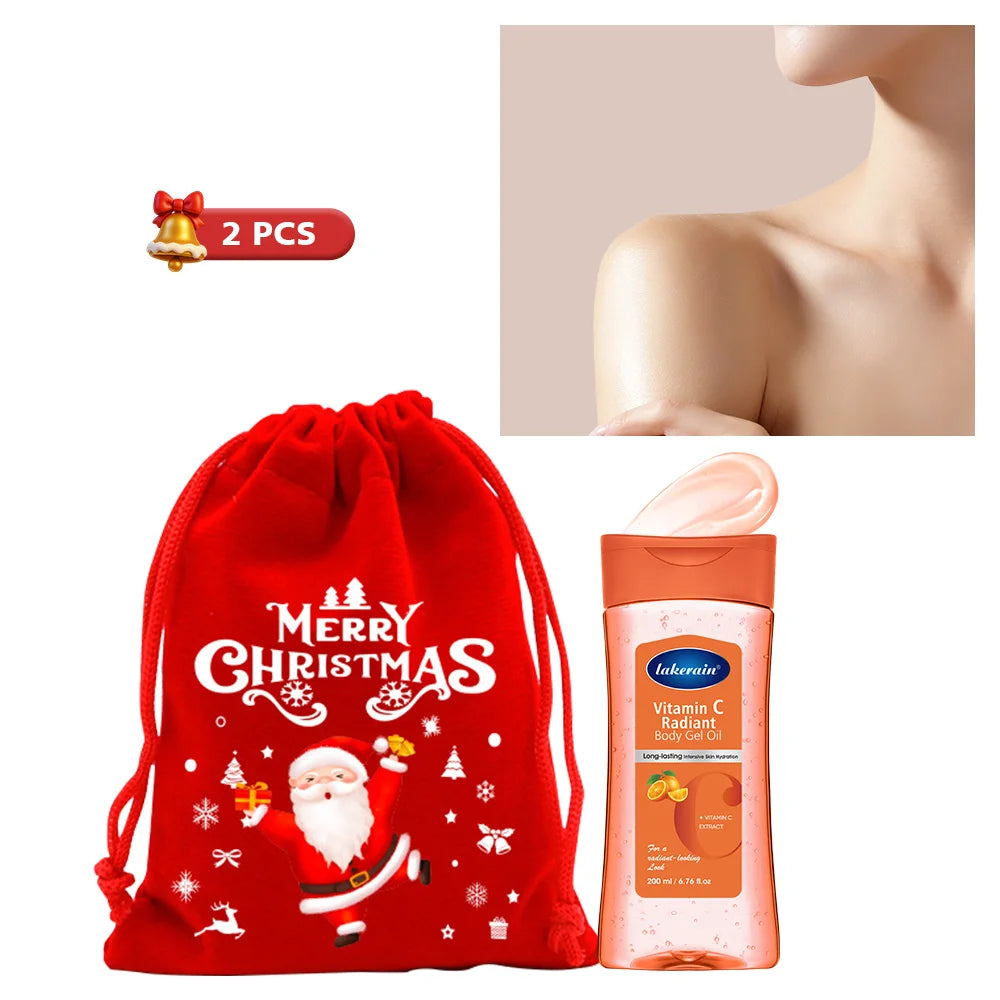 Christmas Gift Body Oil Turmeric Cocoa Glow Body Gel Oil With Applicator Glove Vitamin C Vitamin B3 Moisturizing Smoothing HIP set 2