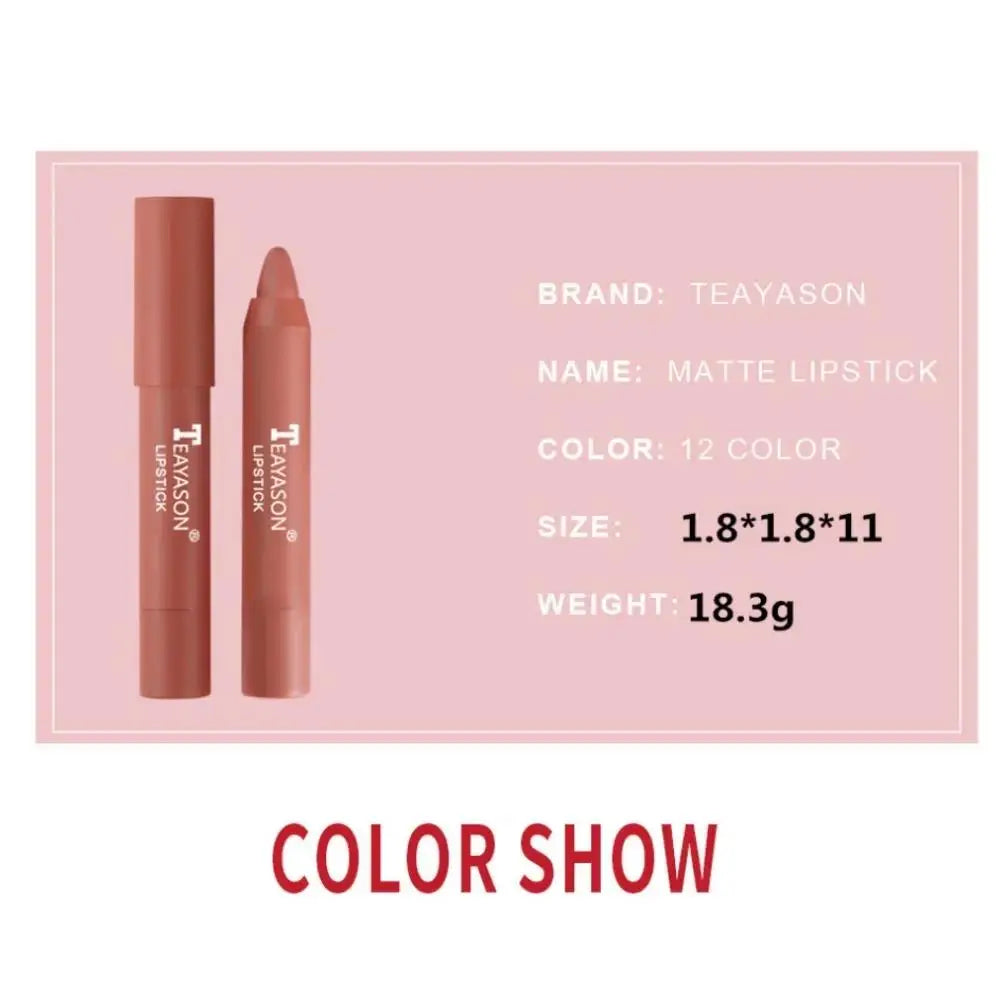 TEAYASON Velvet Matte Lip Crayon – Long-Lasting High Pigment Matte Lip Crayon HIP