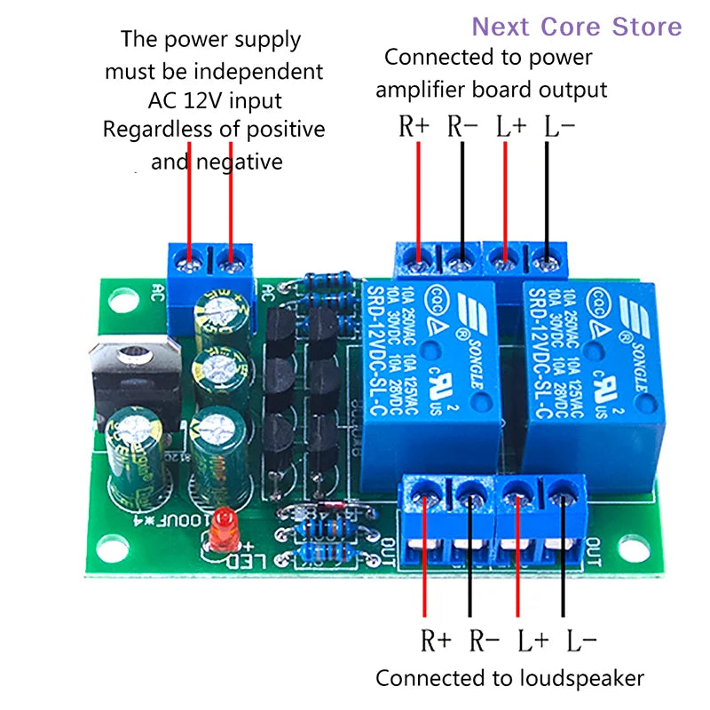 DIY Dual Channel Speaker Protection Board Boot Delay Kit Speaker Protection Kit HIP