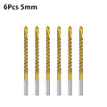 6-Pc Titanium HSS Serrated Drill Bit Set 3–8mm | 3-in-1 HSS Drill Bit Set HIP 6Pcs 5mm