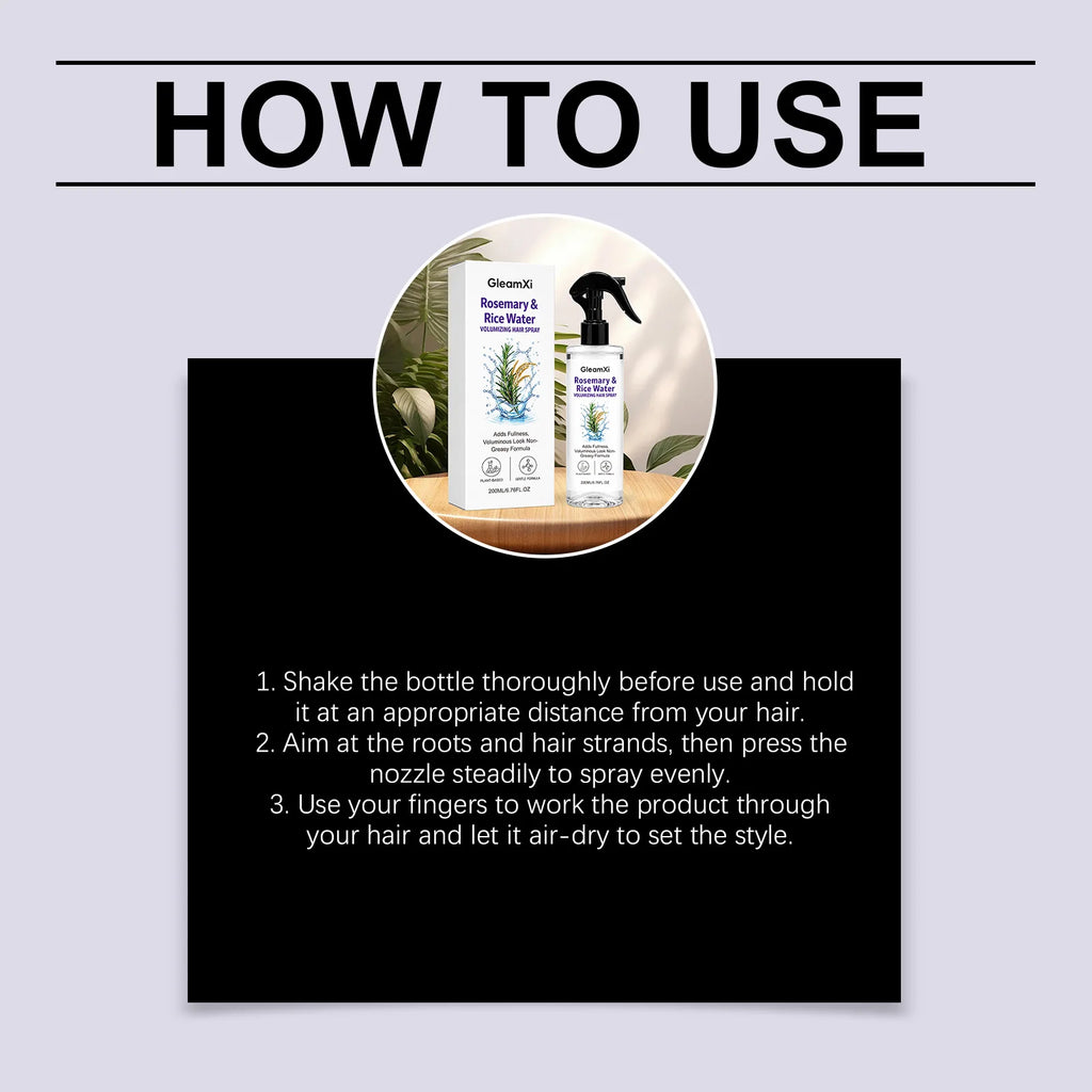 Rosemary Rice Water Hair Spray – Volume & Frizz Control Hair Styling Spray HIP