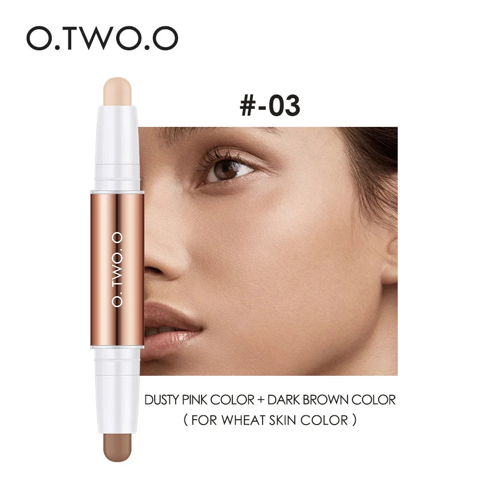 O.TWO.O Double-Ended Concealer & Contour Stick – Waterproof Concealer Contour Stick HIP 03