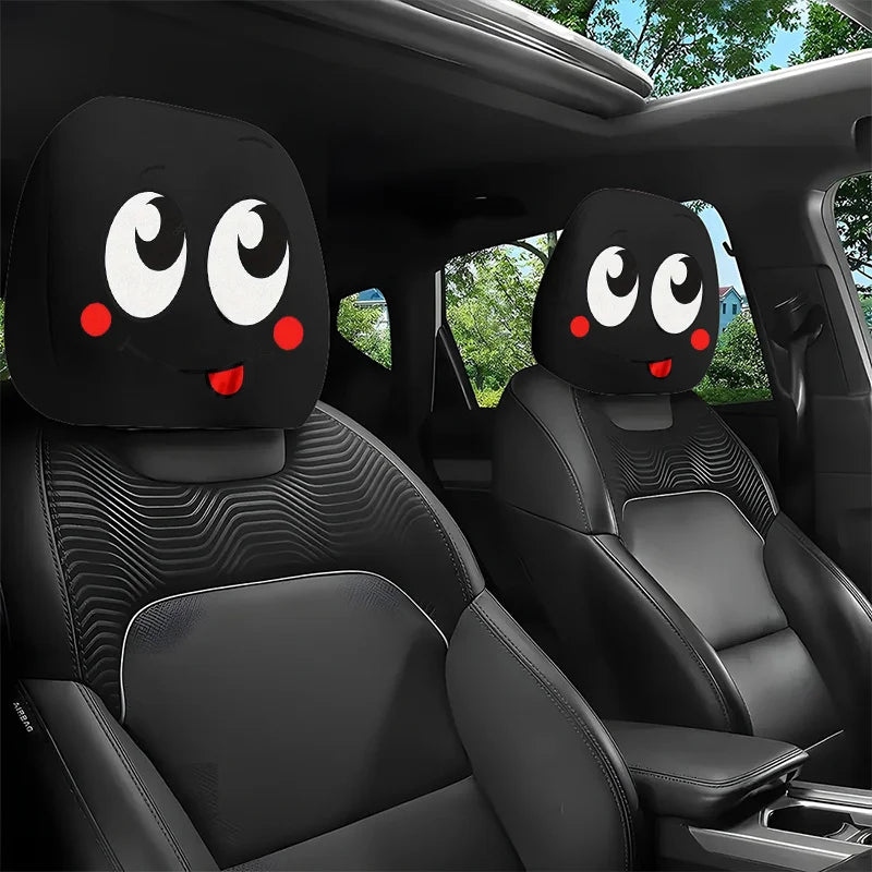 2-Pack Funny Big-Eyed Car Headrest Covers – Elastic Fit Car Headrest Cover HIP