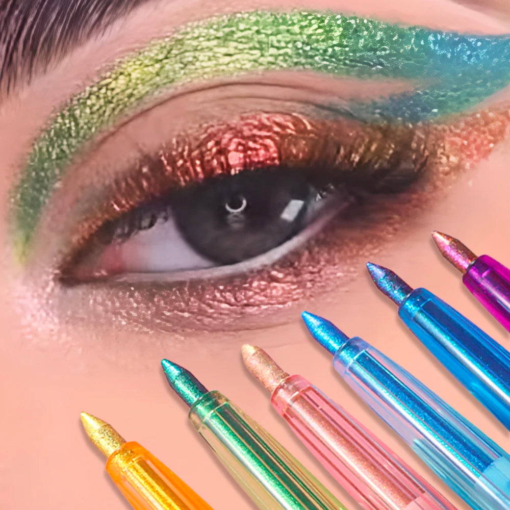 Shiny Chameleon Green Eyeliner Gel Metallic Eyeshadow Multicolor Eye Liner Pearlescent Polarized Glitter Eye Pigment Makeup HIP