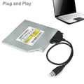 USB 2.0 to SATA Cable – CD/DVD-ROM Optical Drive Adapter SATA Adapter Cable HIP Black