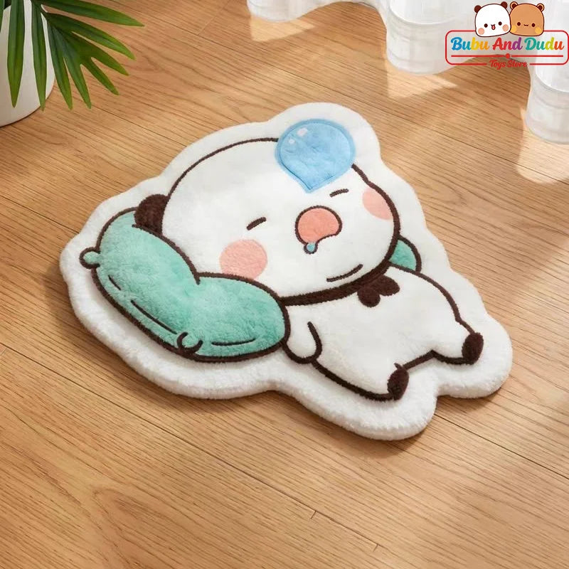 Panda Bubu & Dudu Plush Cartoon Rug – Bedroom & Living Room Cartoon Plush Rug HIP
