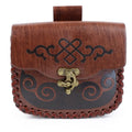 Viking Medieval Belt Pouch | PU Leather Coin Purse Fanny Pack Medieval Belt Pouch HIP Brown-1