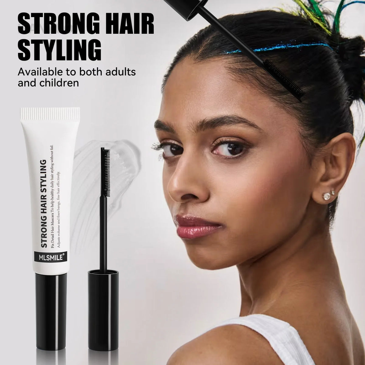 Portable Broken Hair Styling Gel Transparent Hair Shaping Wax Cream Smoothing Finishing Stick Mascara Brush Not Greasy Hair Care HIP 15ml