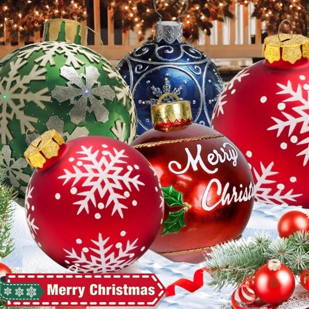 23.6 Inch Christmas Ball Christmas Indoor Outdoor Crafts Decoration PVC Inflatable Ball Family Christmas Holiday Party Ball HIP