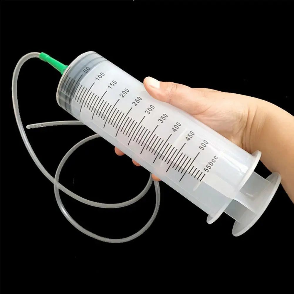 100/300/550ml Large Capacity Syringe Syringe Reusable Pump Measuring 1.3m Tube Pet Feeding Big Syringe Liquid Enema Glue Filling HIP