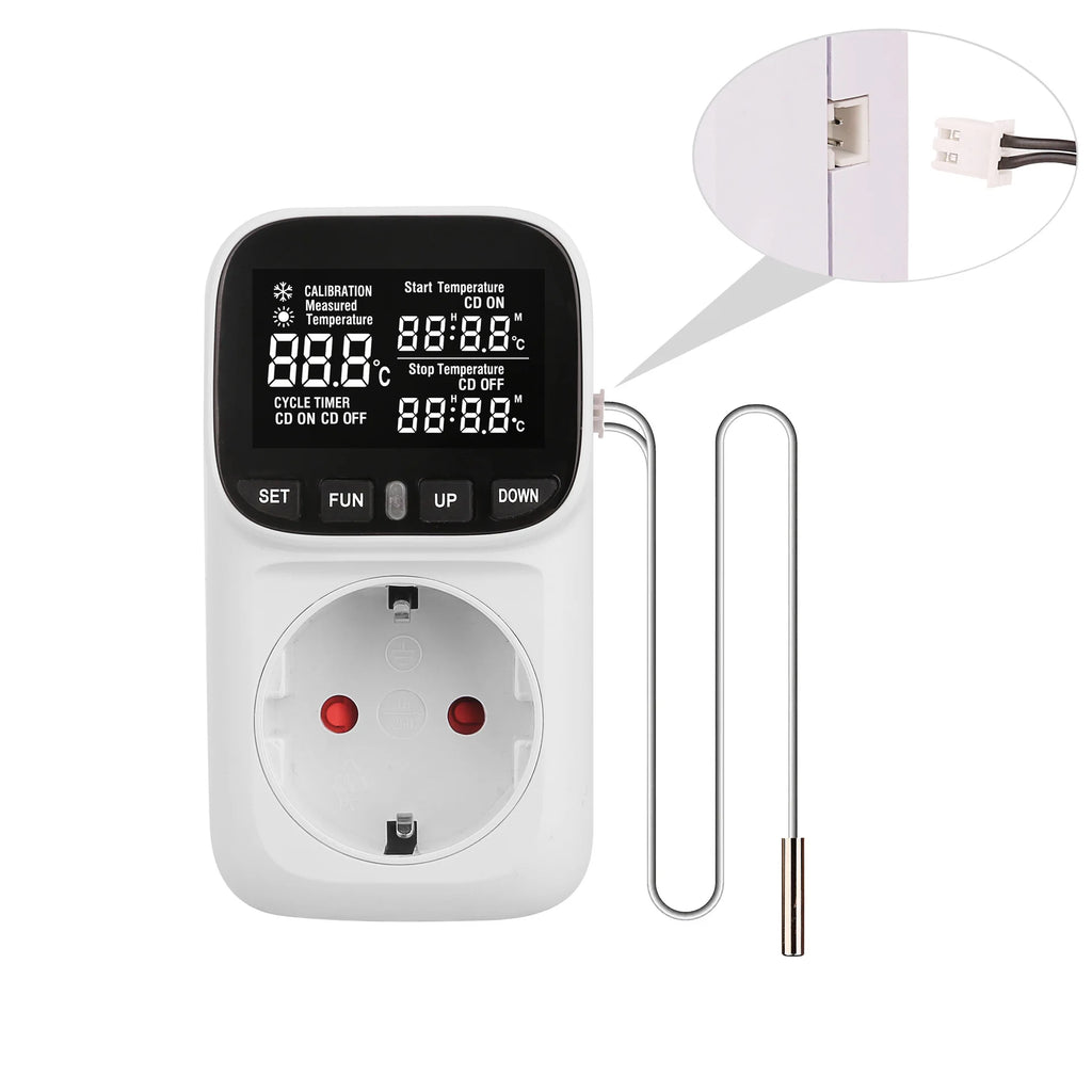 Digital Smart Thermostat Socket | Touch Screen Temp Control Thermostat Socket HIP EU Backlight