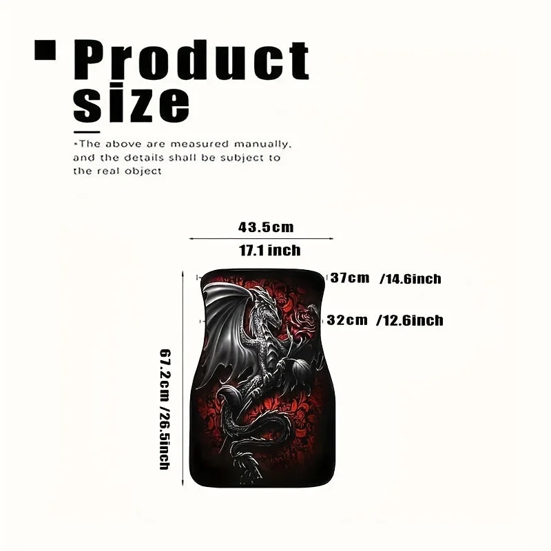 Dragon & Rose Car Floor Mats Set of 4 – Universal Non-Slip Car Floor Mats HIP