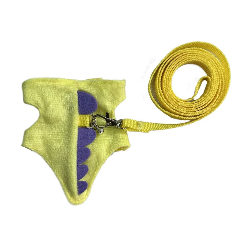 Colorful Vest Style Adjustable Ferret Leash Ferret Leash Reptile Leash with Bell Pet Walking Drawstring Pet Accessories HIP