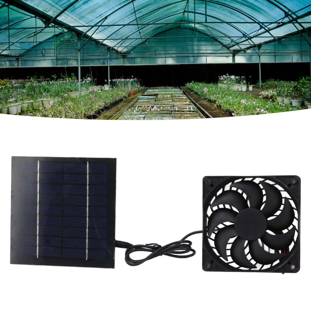 10W Solar Panel Fan Kit Solar Powered Fan for Small Greenhouses Doghouses Sheds Ventilation Greenhouse Solar Powered Fan HIP