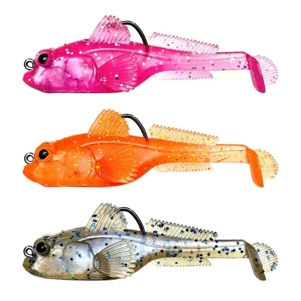 2-Pack Silicone Goby Soft Fishing Lures 9g & 12g Swimbait Soft Fishing Lure HIP