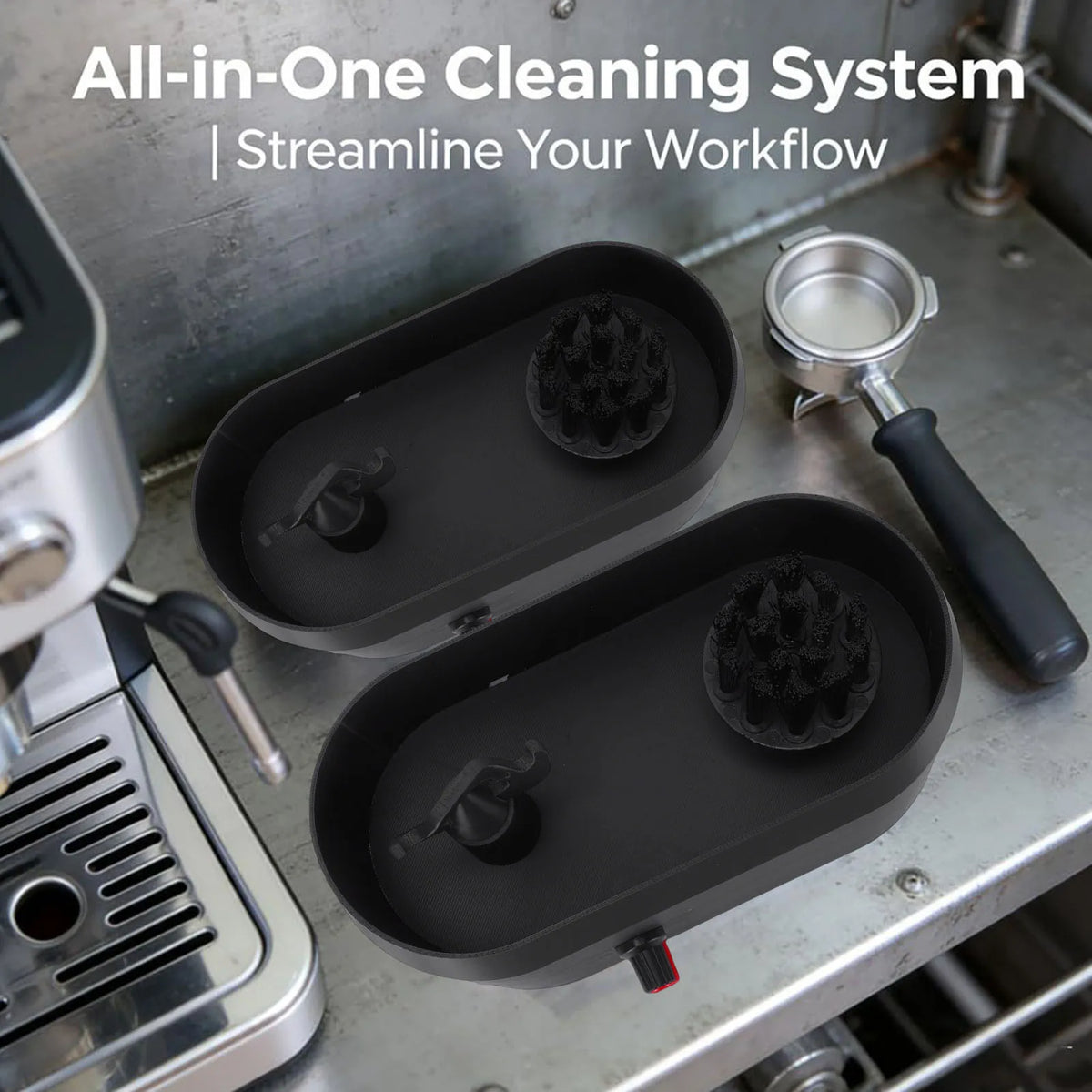 Coffee Portafilter Cleaner USB Powered Coffee Maker Handle Cleaning Brush and Scraper Coffee Portafilter Brush and Scraper HIP