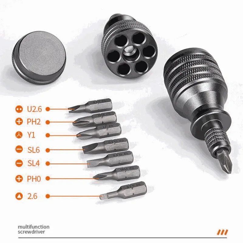 7-in-1 Mini Ratchet Screwdriver Set – Magnetic 1/4" Tips Ratchet Screwdriver Set HIP