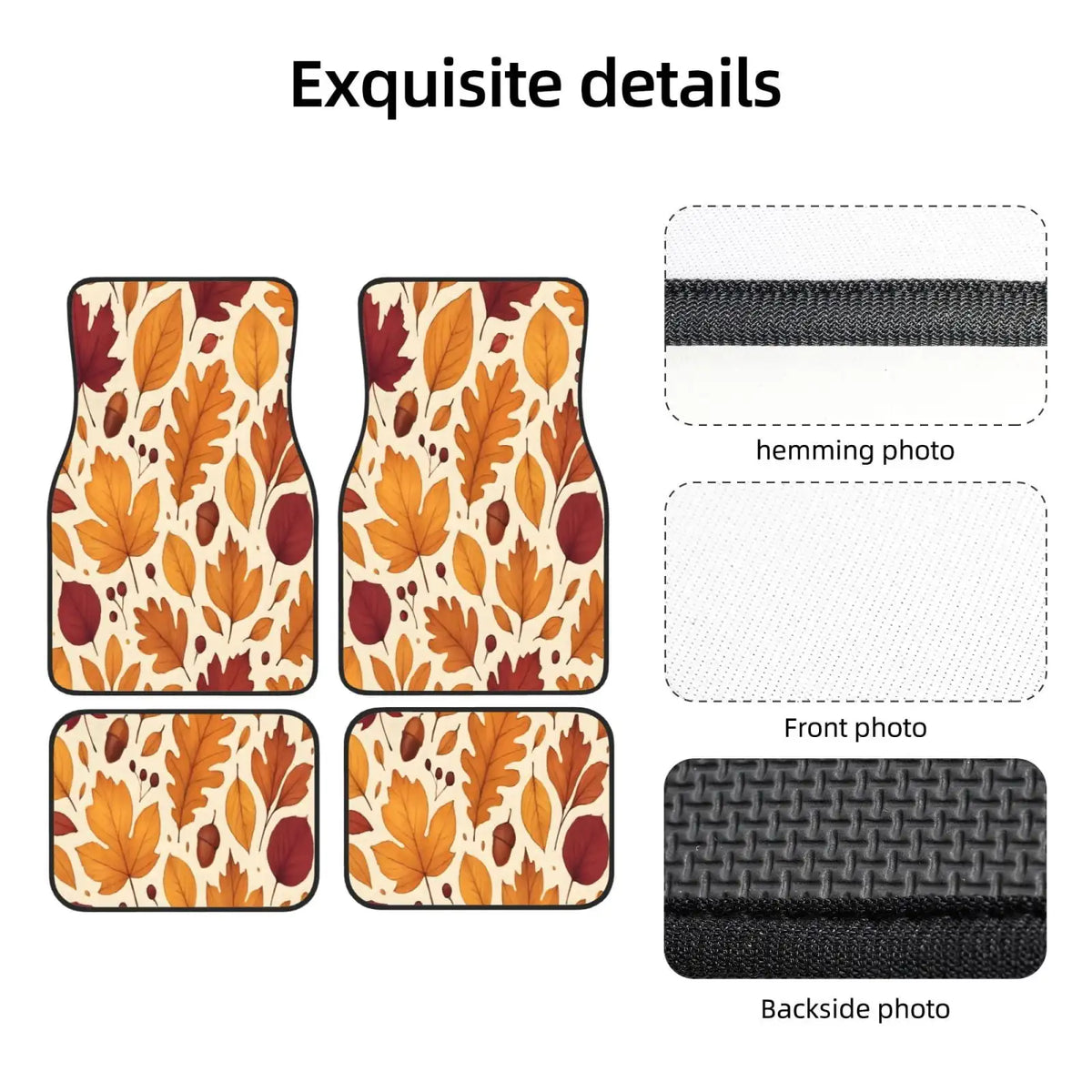 4-Piece Autumn Leaves Car Floor Mats – Anti-Slip & Washable Car Floor Mats HIP