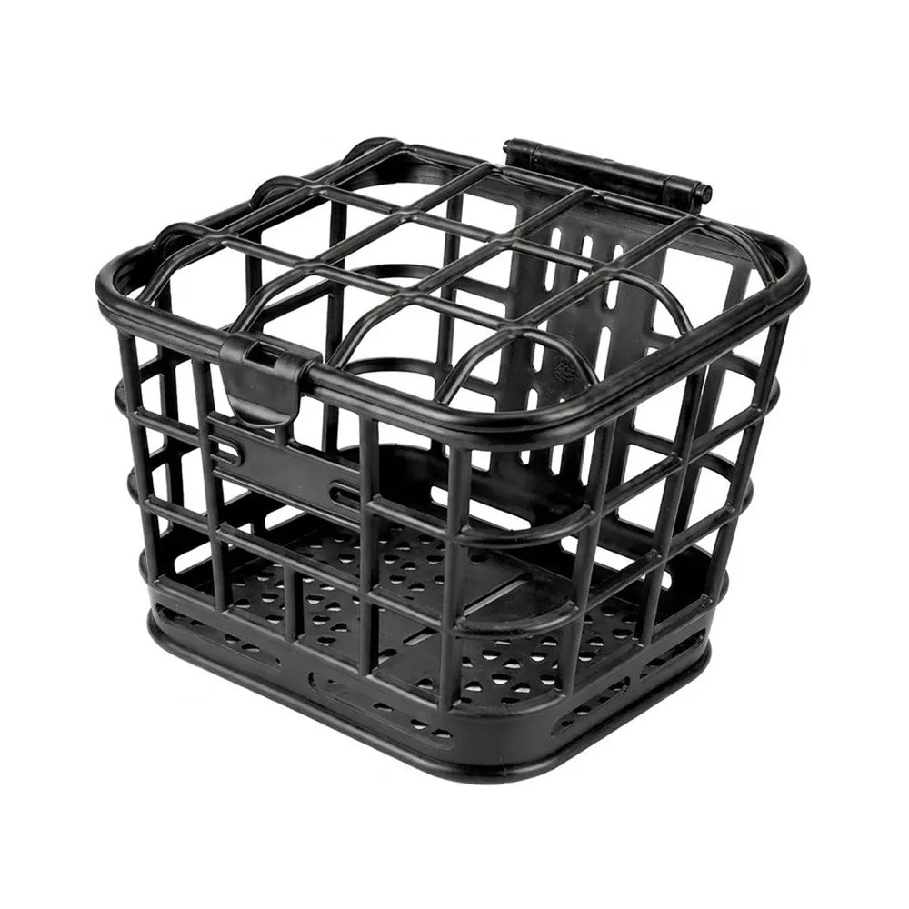 Detachable Bike Front Basket with Lid – Black Plastic Bike Front Basket HIP Black