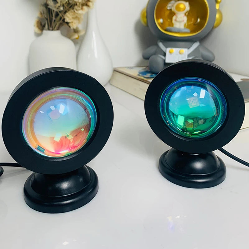 Led USB Sunset Lamp Projector Home Decor Night Light Portable Mood Light For Bedroom Living Room Wall Photography Neon Lights HIP
