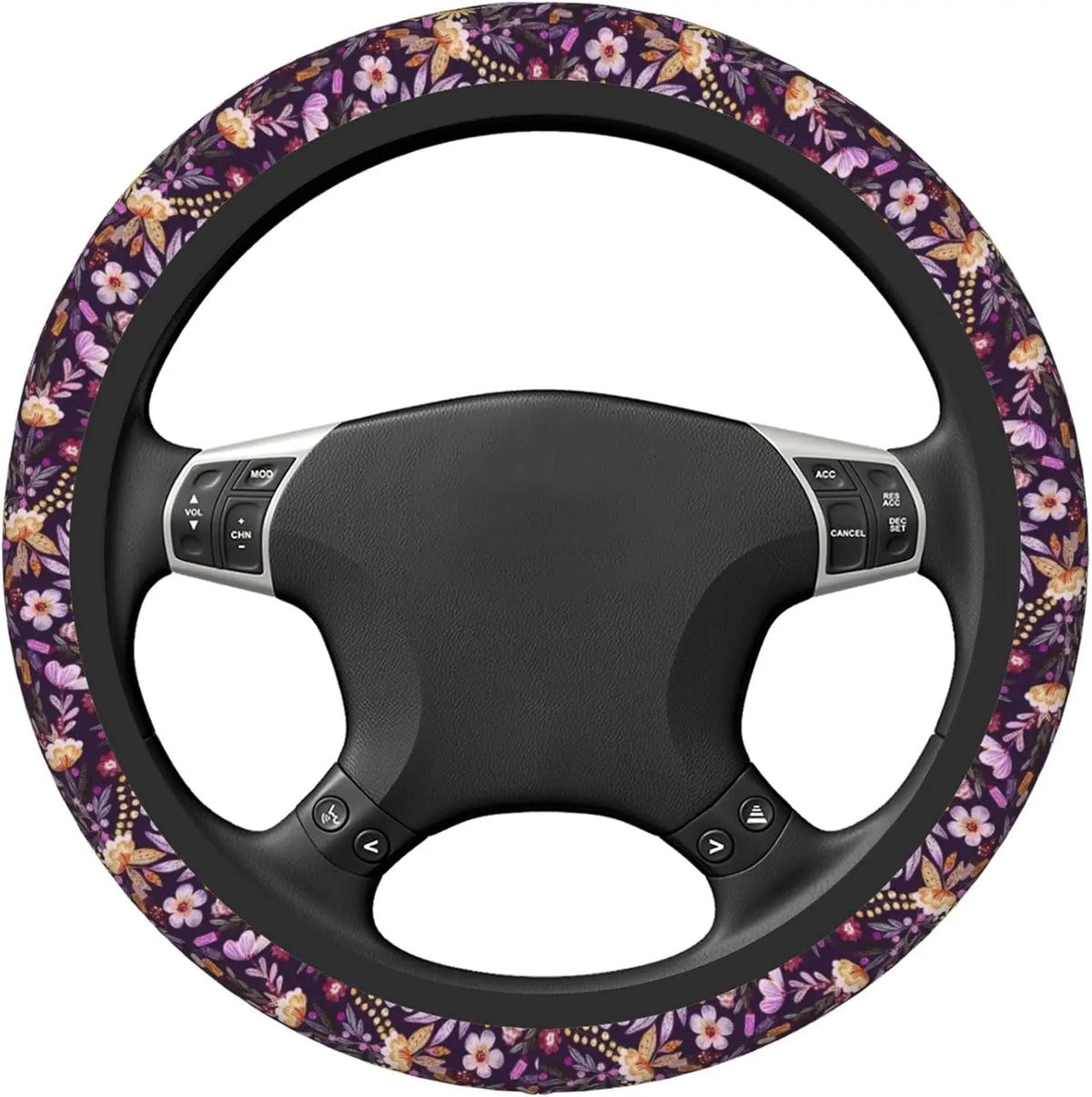 Floral Neoprene Steering Wheel Cover – Universal 15" Fit Steering Wheel Cover HIP