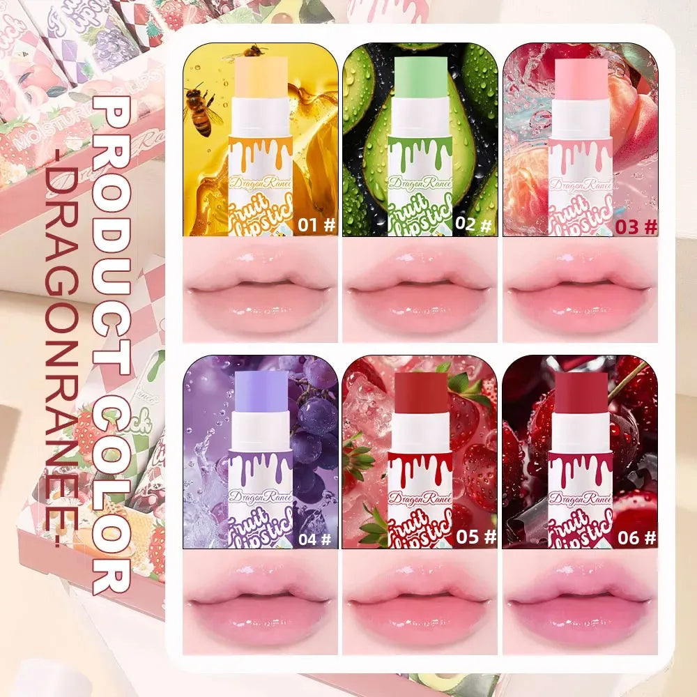 Dragon Ranee 6-Color Fruit Tinted Lip Balm Set | Moisturizing Tinted Lip Balm Set HIP