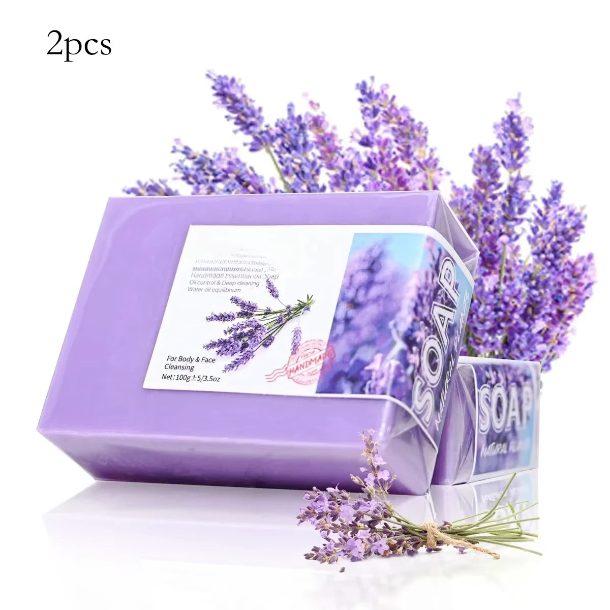 Organic Lavender Essential Oil Handmade Soap – 100g Bar Handmade Soap Bar HIP 2pcs