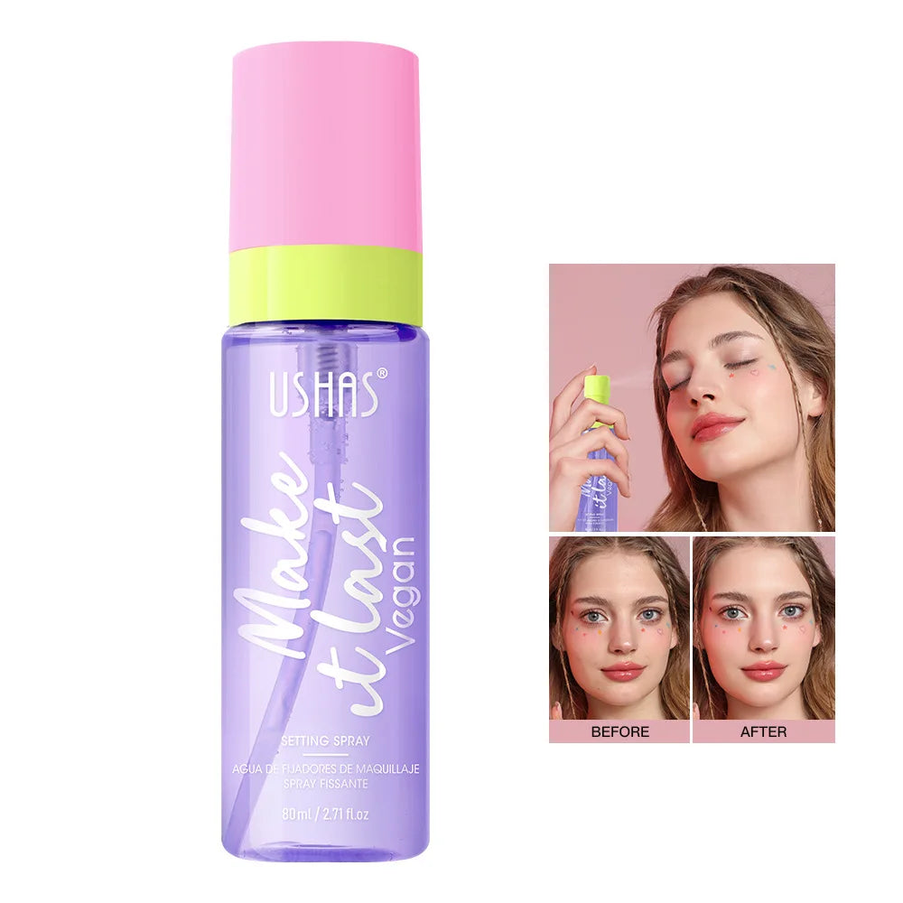 USHAS 80ml Oil Control Setting Spray – Waterproof Face Mist Makeup Setting Spray HIP 01