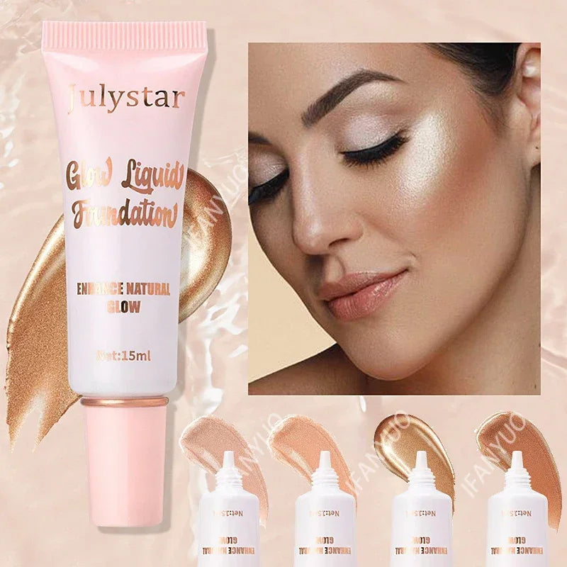 Liquid Pearlescent Foundation High Coverage Concealer 3D Contour Shadow Waterproof Lasting Brighten Shiny Face Body Highlighter HIP