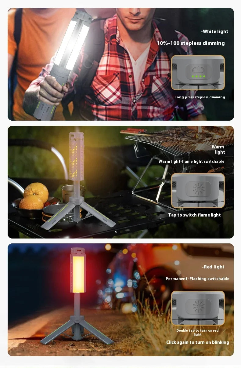 ESMARTER 3-LED Folding Camping Light – 720° Rotation Portable Camping Spotlight HIP