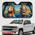 Funny Horses Cartoon Car Sunshade – Universal Windshield Car Sunshade HIP S