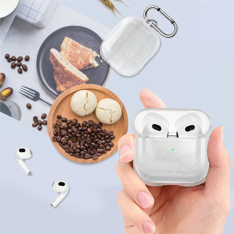 Glitter Silicone AirPods Pro Case with Keychain Ring | TPU AirPods Case HIP