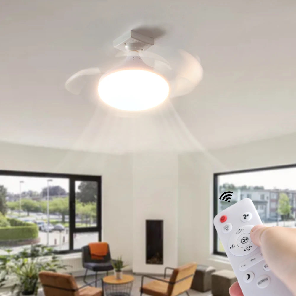 YNL LED Ceiling Fan Light E27 Remote Control – Modern Dimmable Ceiling Fan Light HIP