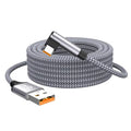 USB-C Right-Angle Fast Charge Cable 1m–8m | Type-C USB-C Charging Cable HIP Grey 1m