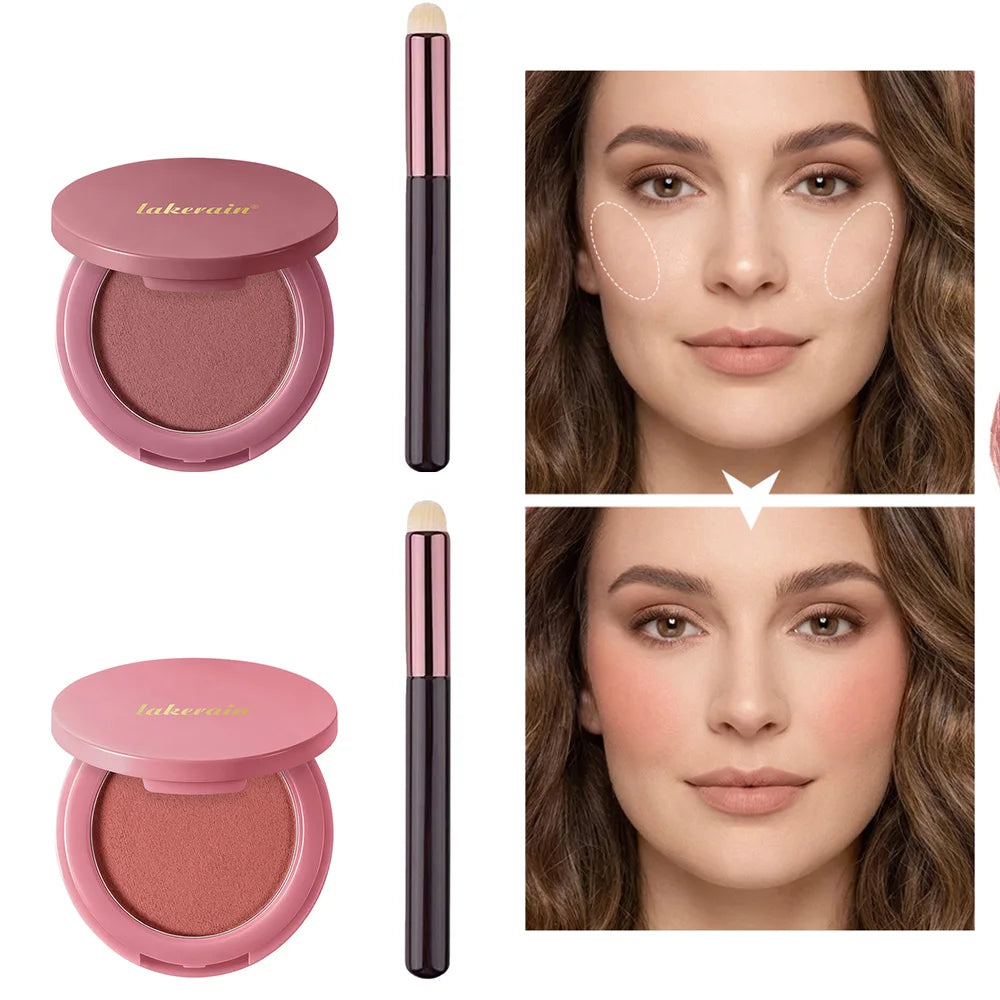 Soft Poke Blush Palette Free Brush Included Velvety Matte Nude Blush Natural Beginner Face Makeup Cosmetics for Women HIP