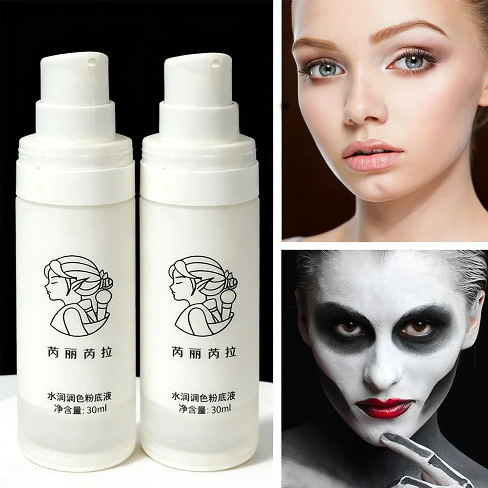 White Liquid Foundation – Cosplay, Stage & Brightening Base Liquid Foundation HIP 2pcs