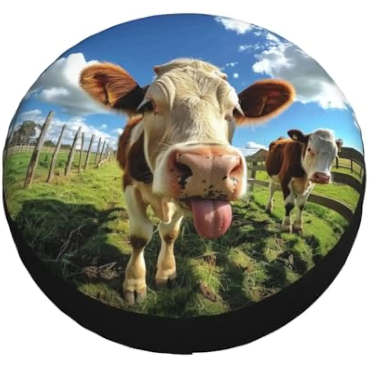 Funny Cow Spare Tire Cover – Waterproof Universal Fit RV SUV Spare Tire Cover HIP