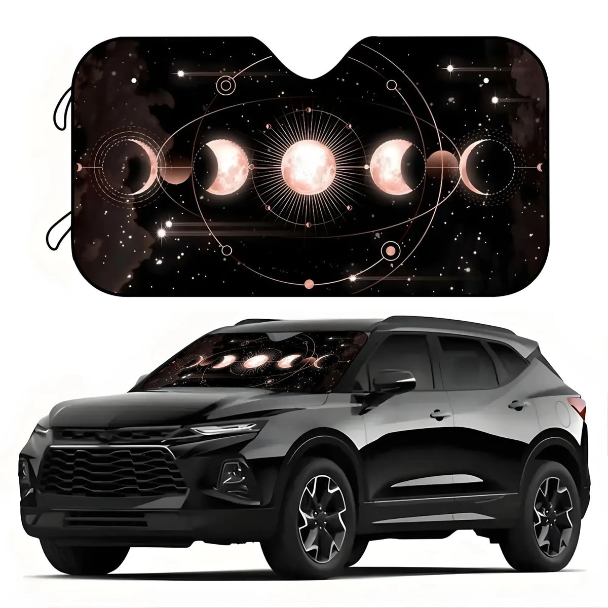 Moon Phase Starry Sky Car Sunshade – UV & Scratch Resistant Car Windshield Sunshade HIP