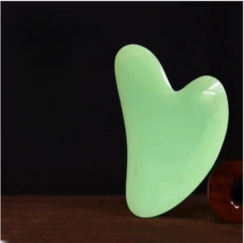 Rose Quartz Resin Gua Sha Face Sculpting Massage Tool Gua Sha Massage Tool HIP C734-Green 1pcs