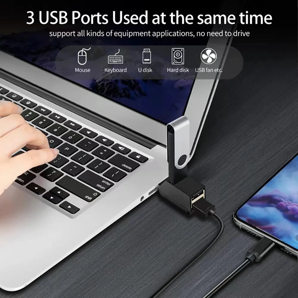USB 3.0 Hub Splitter – 3-Port Adapter for Laptop & Car USB Hub Splitter HIP
