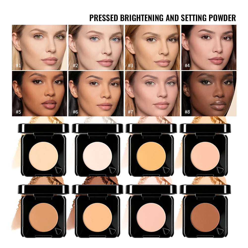 3 In 1 Setting Pressed Powder Phone Grip With Mirror Makeup Powder Brightening Long Lasting Control oil Matte Easy Makeup HIP