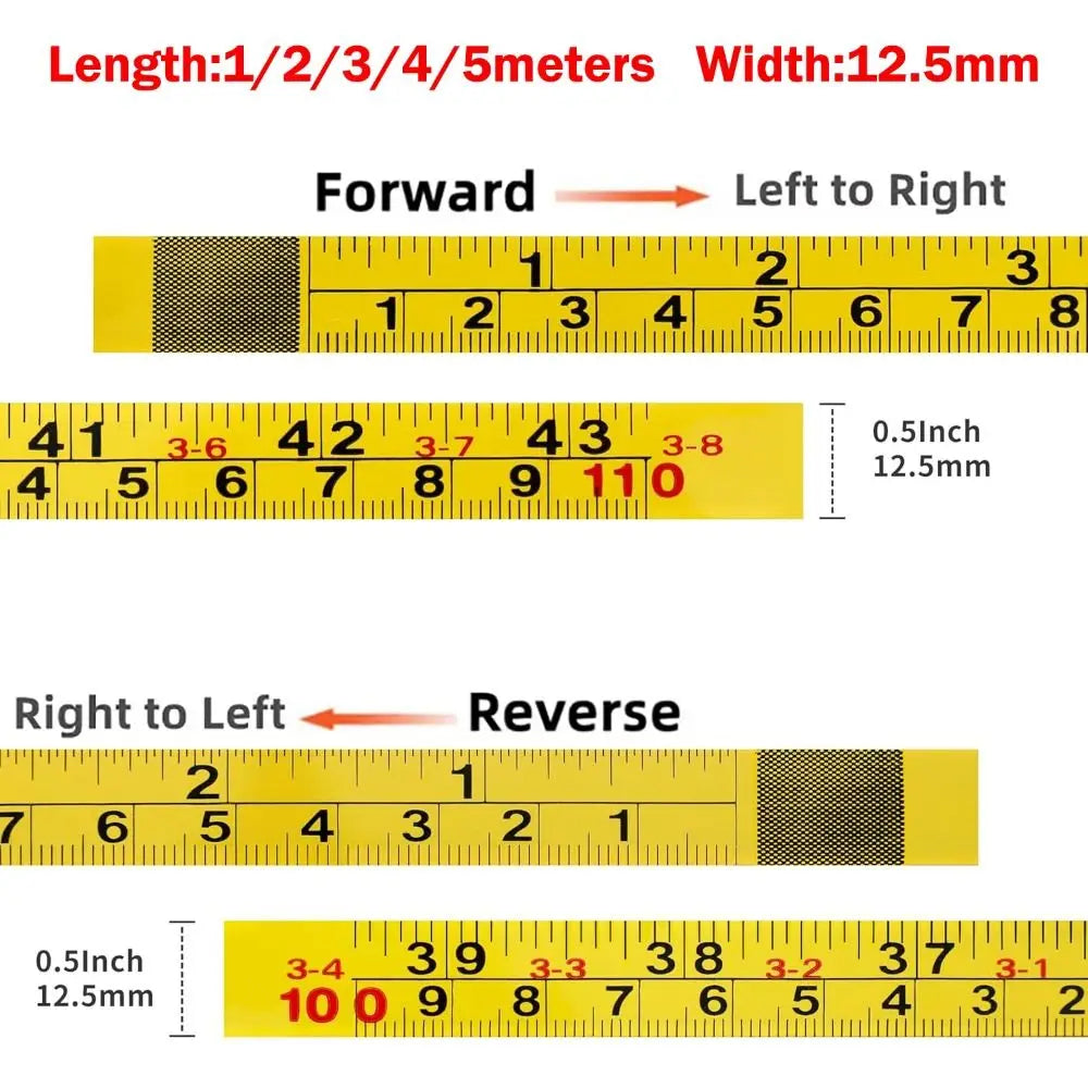 Self-Adhesive Steel Measuring Tape – Metric & Imperial Adhesive Tape Ruler HIP